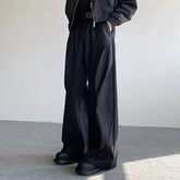 Pantalon de costume ample à plis fendus pour homme